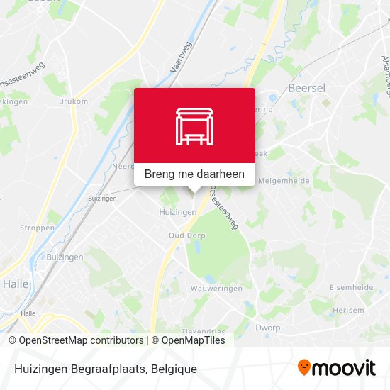 Huizingen Begraafplaats kaart