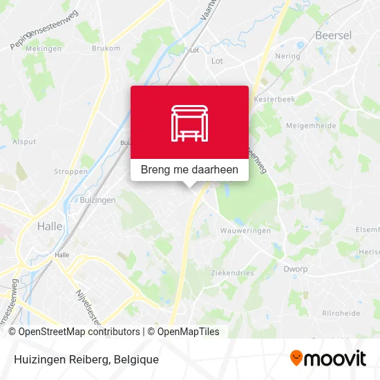 Huizingen Reiberg kaart