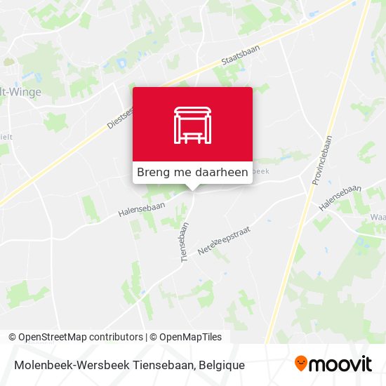 Molenbeek-Wersbeek Tiensebaan kaart