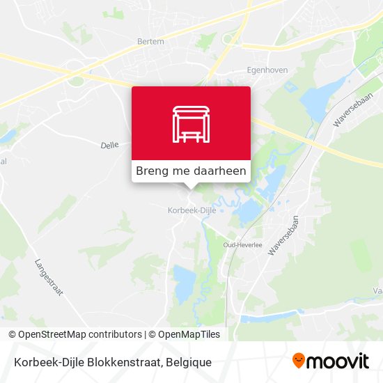 Korbeek-Dijle Blokkenstraat kaart