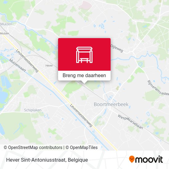 Hever Sint-Antoniusstraat kaart