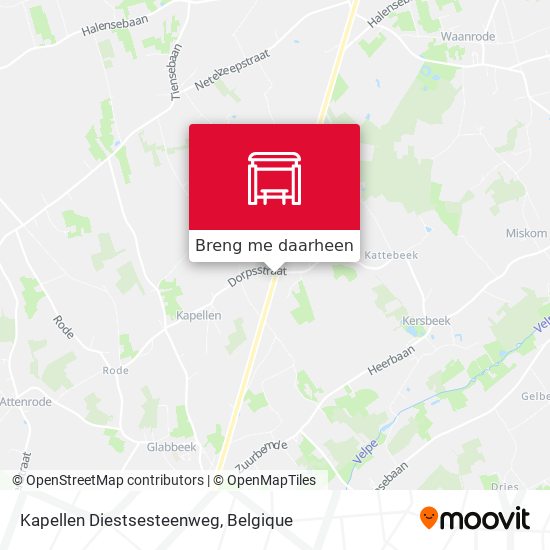 Kapellen Diestsesteenweg kaart