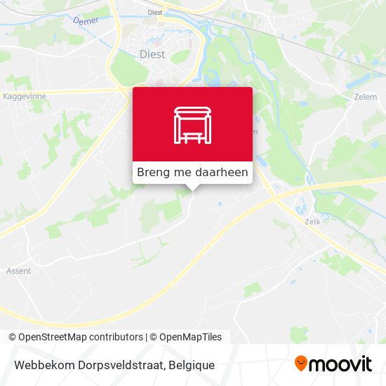 Webbekom Dorpsveldstraat kaart