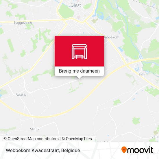 Webbekom Kwadestraat kaart