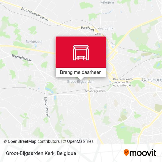 Groot-Bijgaarden Kerk kaart