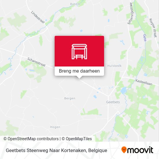 Geetbets Steenweg Naar Kortenaken kaart