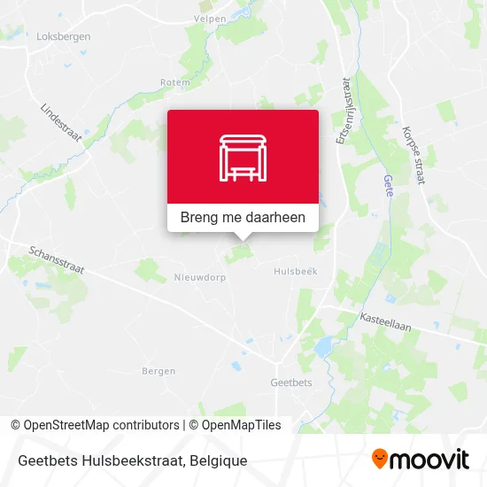 Geetbets Hulsbeekstraat kaart