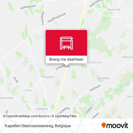 Kapellen Diestsesteenweg kaart