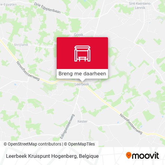 Leerbeek Kruispunt Hogenberg kaart