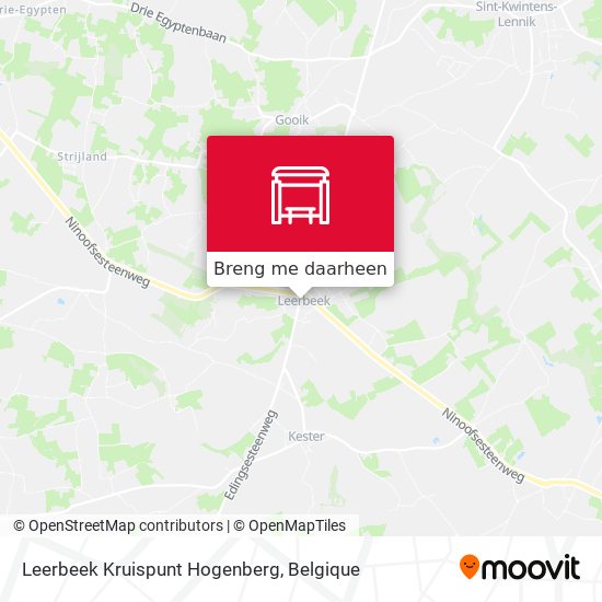 Leerbeek Kruispunt Hogenberg kaart