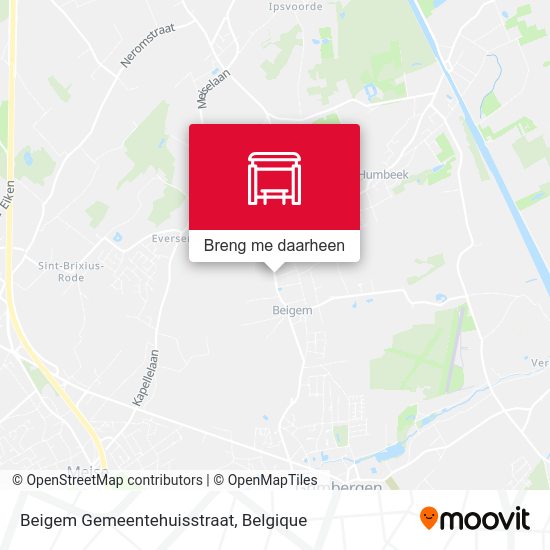 Beigem Gemeentehuisstraat kaart