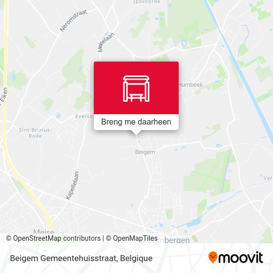 Beigem Gemeentehuisstraat kaart