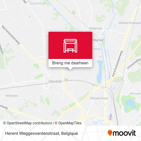 Herent Weggevoerdenstraat kaart