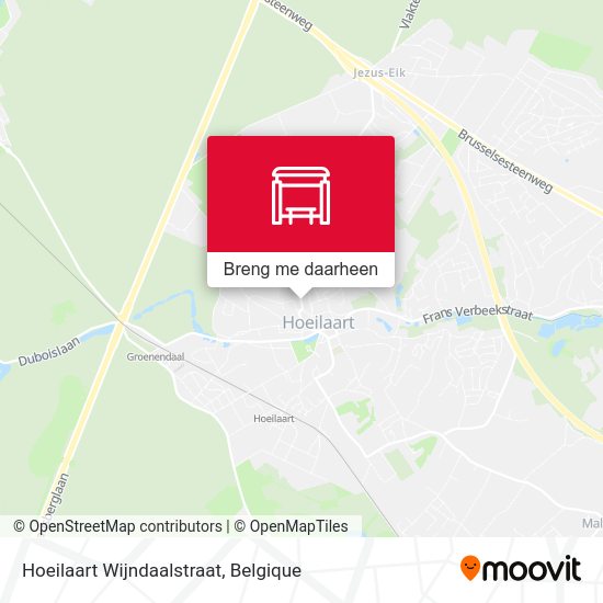 Hoeilaart Wijndaalstraat kaart