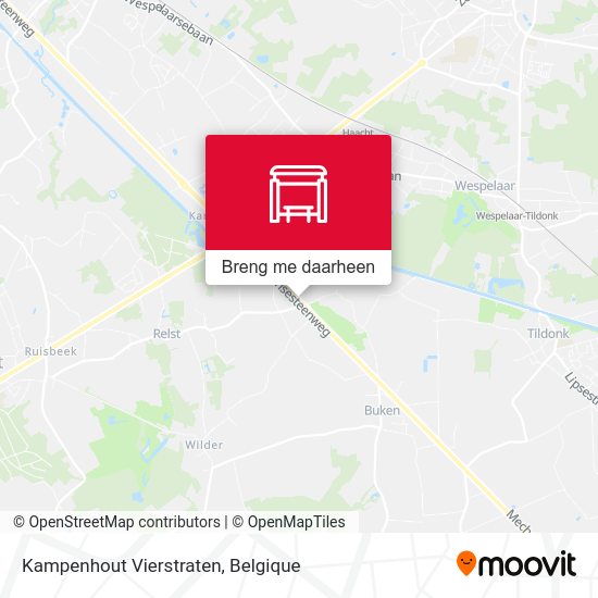 Kampenhout Vierstraten kaart