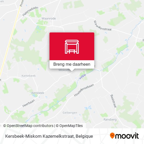 Kersbeek-Miskom Kazemelkstraat kaart