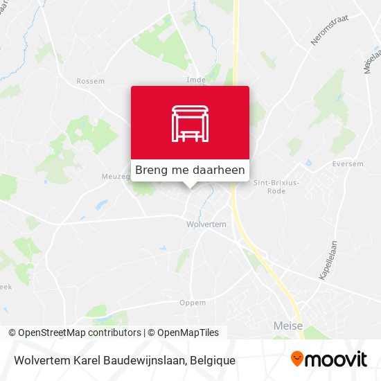 Wolvertem Karel Baudewijnslaan kaart