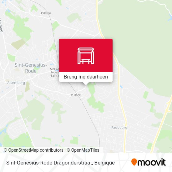 Sint-Genesius-Rode Dragonderstraat kaart
