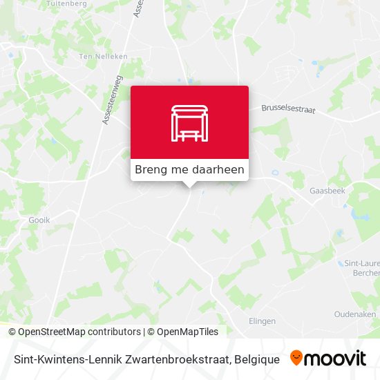 Sint-Kwintens-Lennik Zwartenbroekstraat kaart