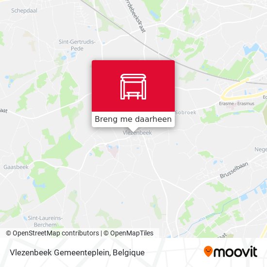 Vlezenbeek Gemeenteplein kaart