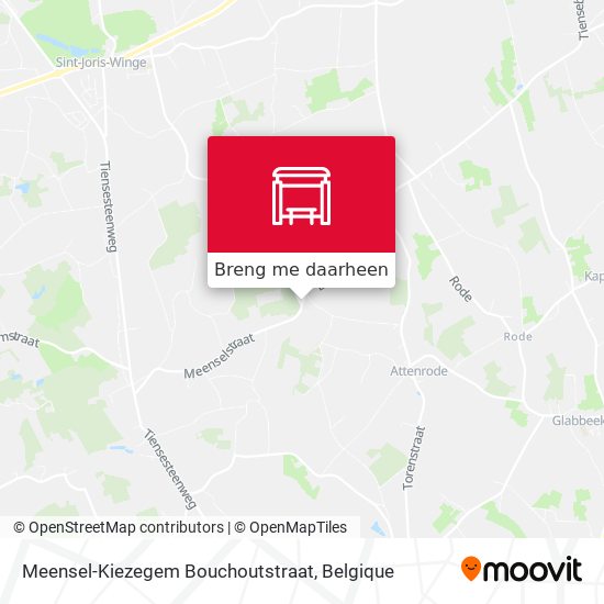 Meensel-Kiezegem Bouchoutstraat kaart