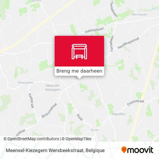 Meensel-Kiezegem Wersbeekstraat kaart