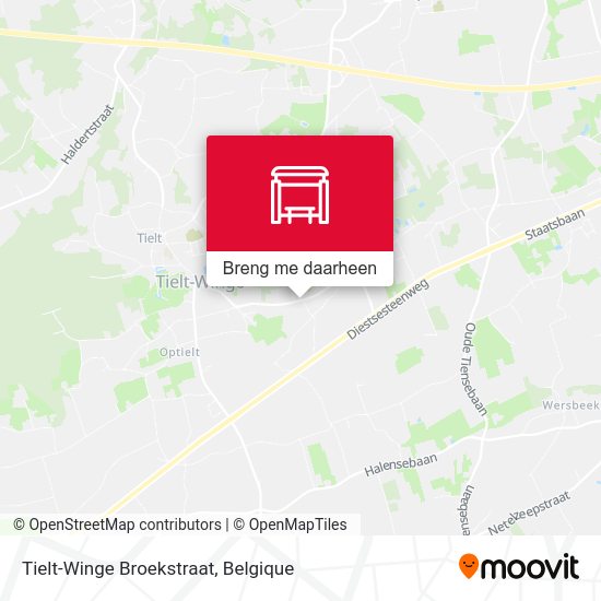 Tielt-Winge Broekstraat kaart