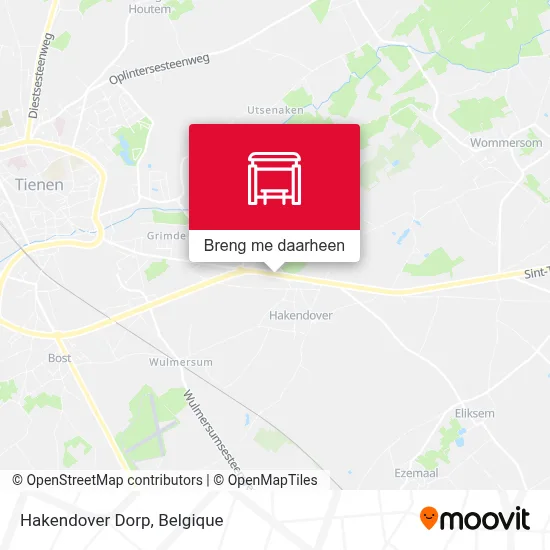 Hakendover Dorp kaart