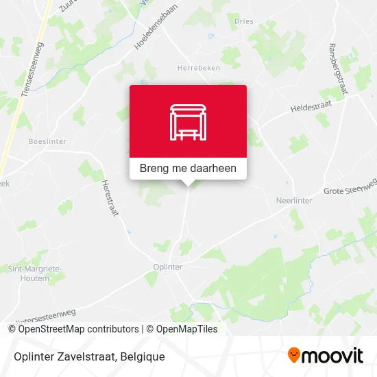 Oplinter Zavelstraat kaart