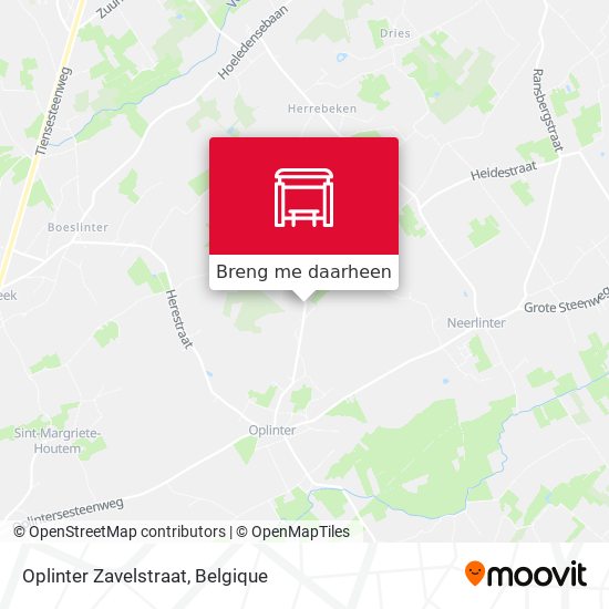 Oplinter Zavelstraat kaart