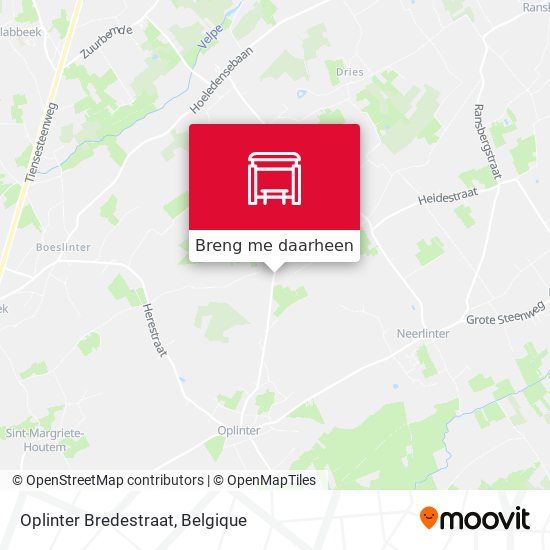 Oplinter Bredestraat kaart