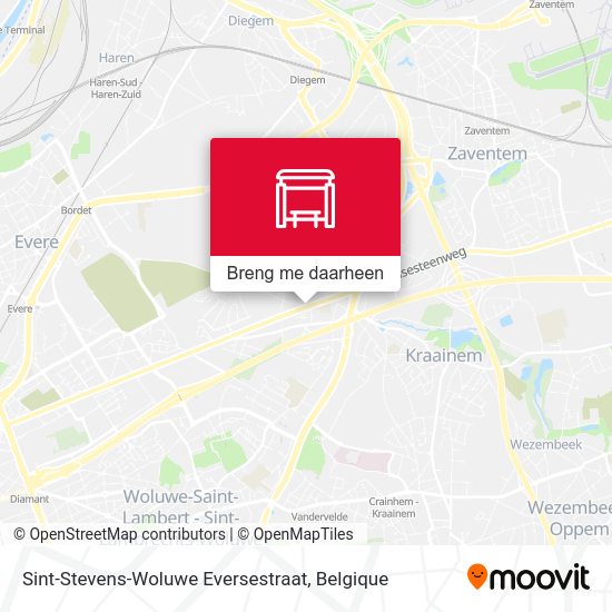 Sint-Stevens-Woluwe Eversestraat kaart