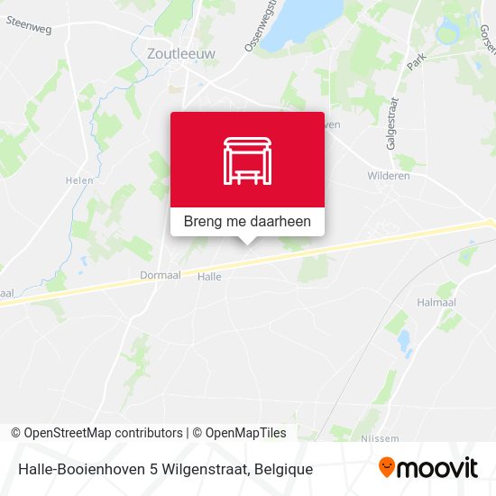 Halle-Booienhoven 5 Wilgenstraat kaart