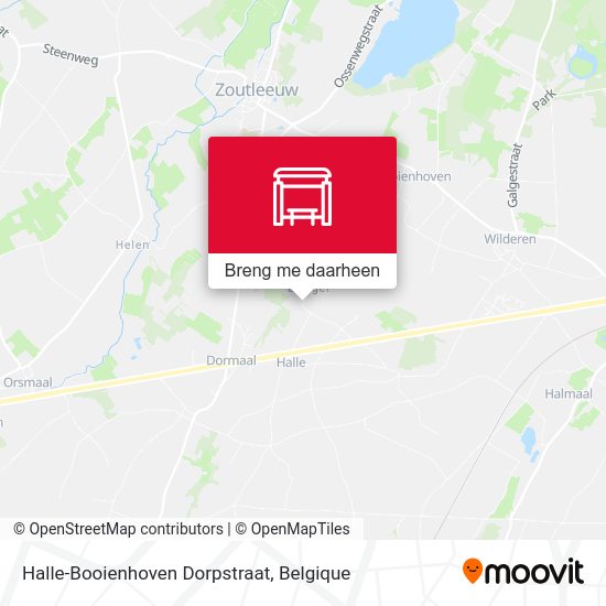 Halle-Booienhoven Dorpstraat kaart
