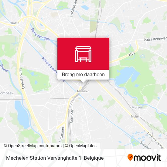Mechelen Station Vervanghalte 1 kaart