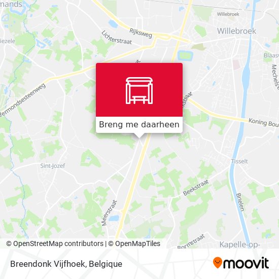 Breendonk Vijfhoek kaart