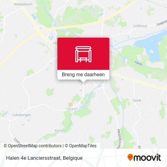 Halen 4e Lanciersstraat kaart