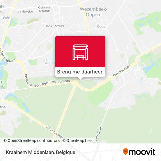 Kraainem Middenlaan kaart