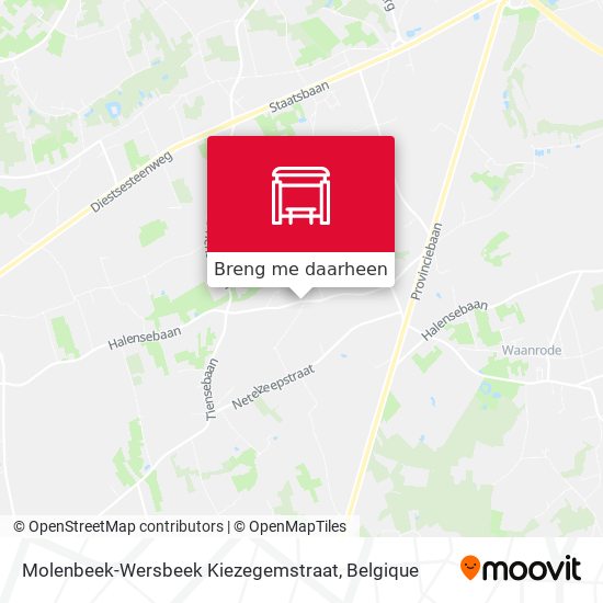 Molenbeek-Wersbeek Kiezegemstraat kaart