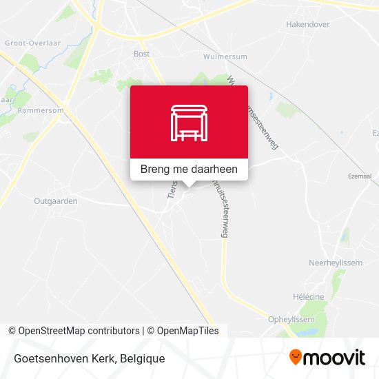 Goetsenhoven Kerk kaart