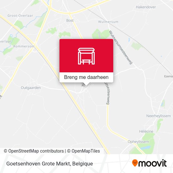 Goetsenhoven Grote Markt kaart