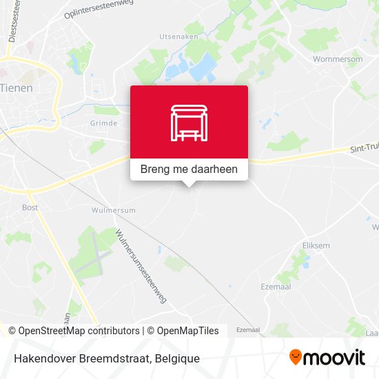 Hakendover Breemdstraat kaart