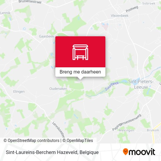 Sint-Laureins-Berchem Hazeveld kaart