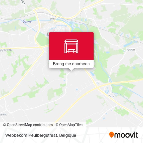Webbekom Peulbergstraat kaart