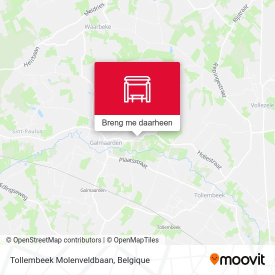 Tollembeek Molenveldbaan kaart