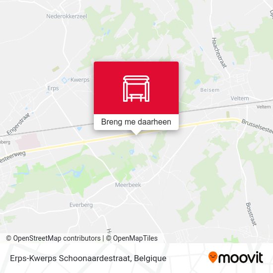 Erps-Kwerps Schoonaardestraat kaart