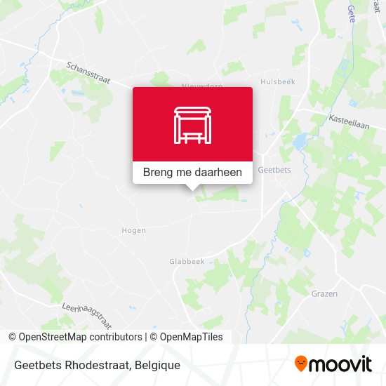 Geetbets Rhodestraat kaart