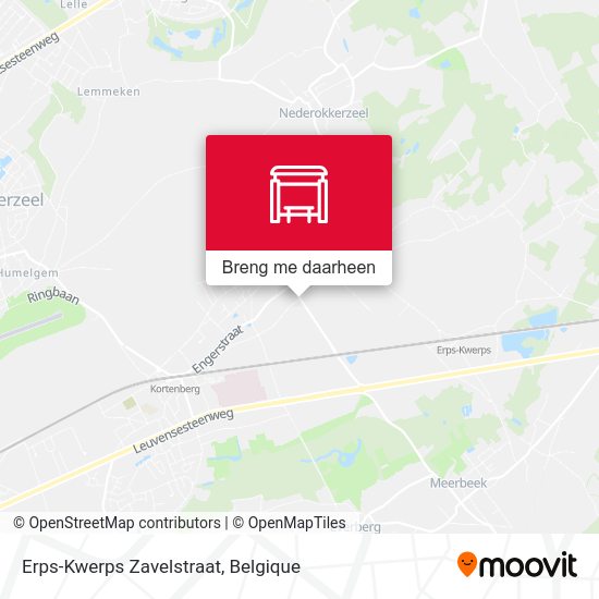 Erps-Kwerps Zavelstraat kaart
