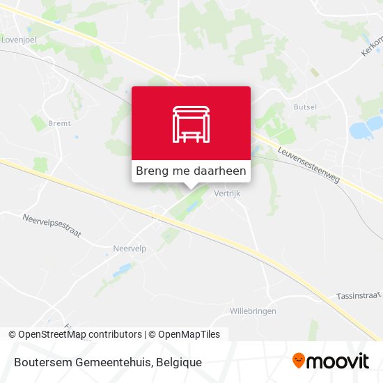 Boutersem Gemeentehuis kaart