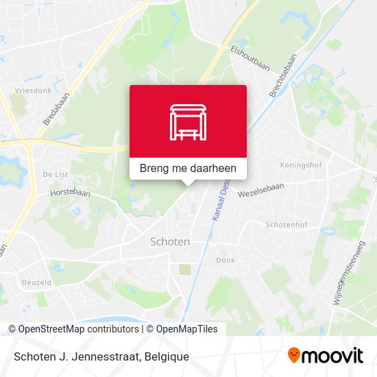 Schoten J. Jennesstraat kaart